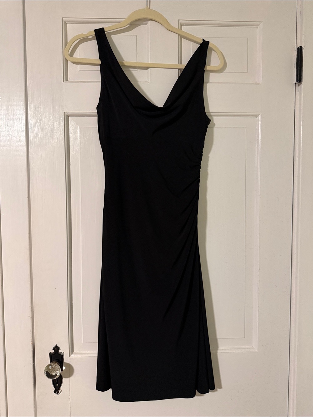 White House Black Market Black Cowl-Neck Midi Dress size 2